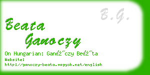 beata ganoczy business card